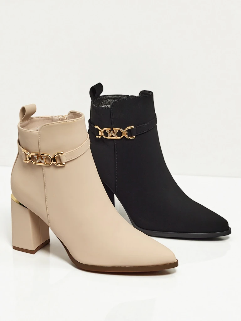 Moteriški eko zomšiniai aulinukai su storu kulnu Ostirena