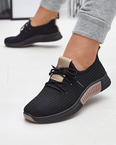 Juodi moteriški sportiniai bateliai su rudais įdėklais Keteti - Avalynė