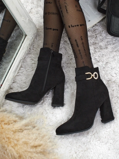 Moteriški eko zomšiniai aulinukai su storu kulnu Victi