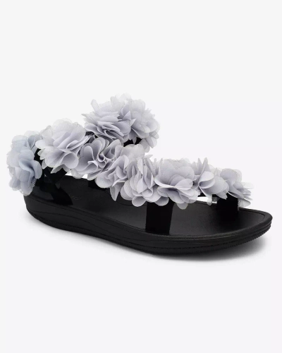 Royalfashion Pilki moteriški sandalai su gėlėmis Alferroy