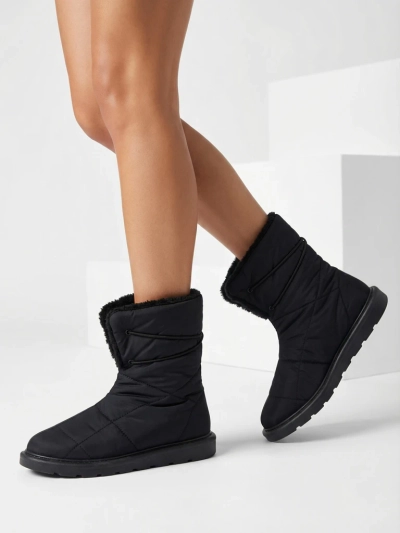 Moteriški Aulinukai „Luna“ Juodi Iš Audinio Šilti Žiemai