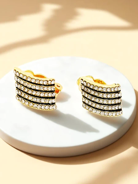 Royalfashion Moteriški auskarai su spaustukais ir cirkoniu