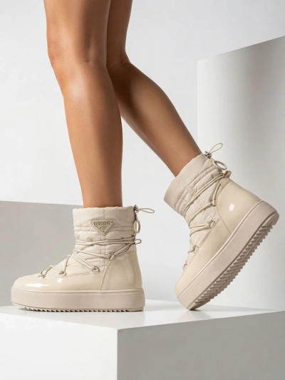 Royalfashion Женские сапоги-слипы a'la snow boots бежевого цвета Vevnose