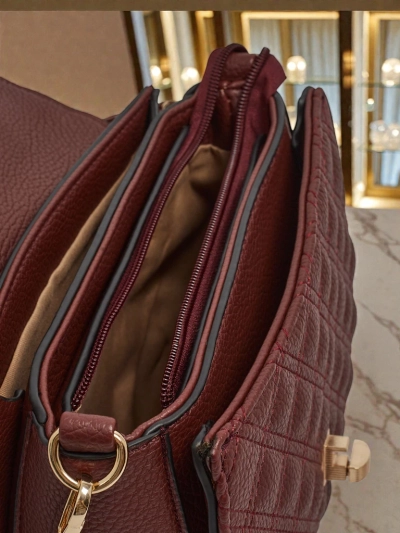 Moteriška rankinė „Luna“ bordo spalvos ekologiška elegantiška kasdienai