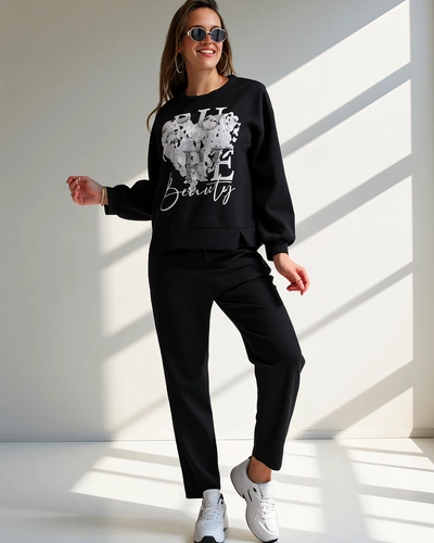 Royalfashion moterų viskozinis rinkinys su spauda