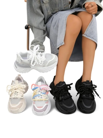 Royalfashion Moteriški sportiniai sneakersai storesniu padu Loness