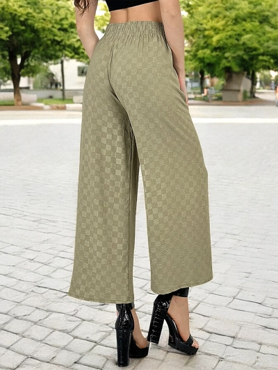 Royalfashion Женские широкие клетчатые брюки