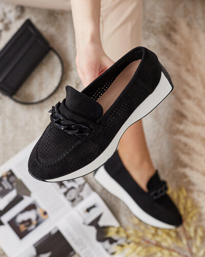 "Royalfashion" Ažūriniai moteriški mokasinai su grandinėle "Isolla"