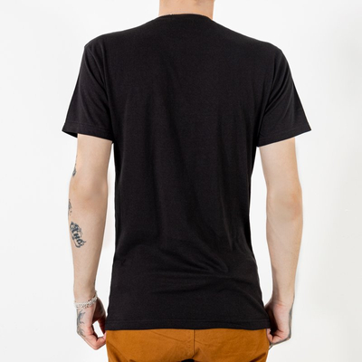 Juodi medvilniniai marškinėliai su įspaudu-Drabužiai