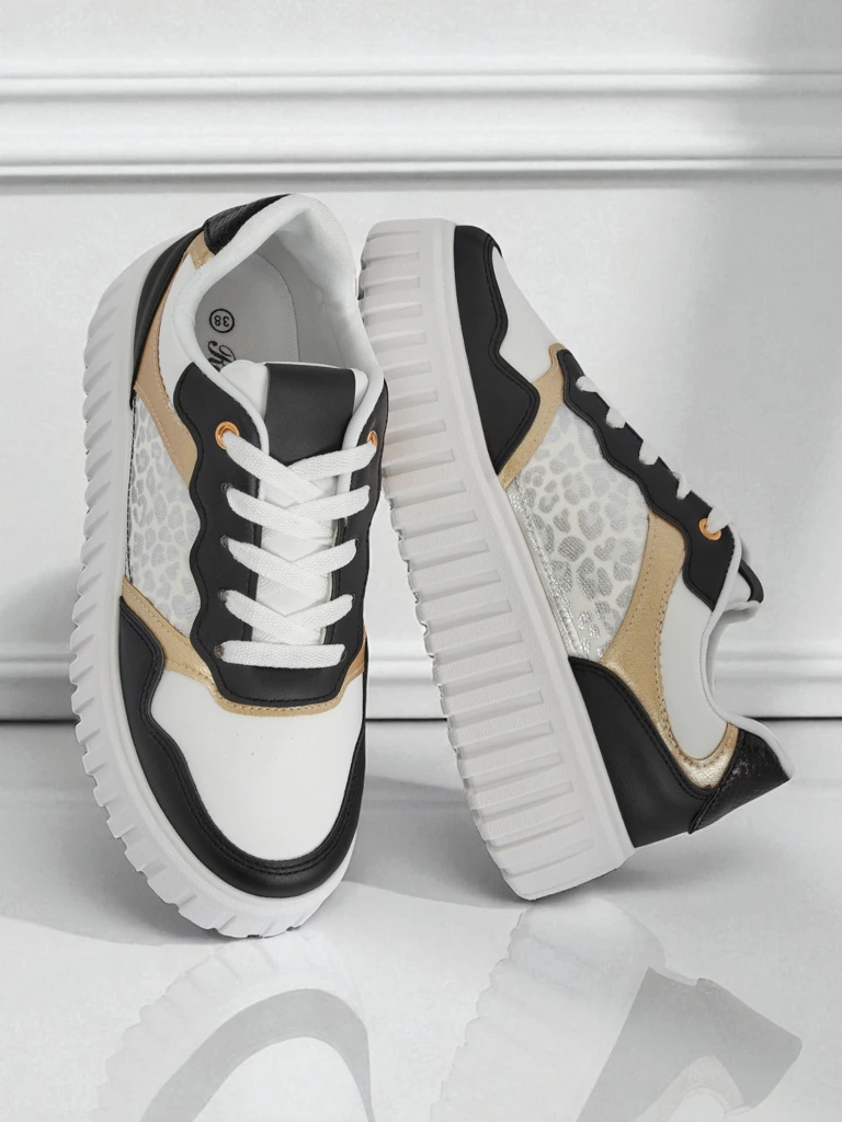 Royalfashion Callista platform sneakers black eco leather size 40