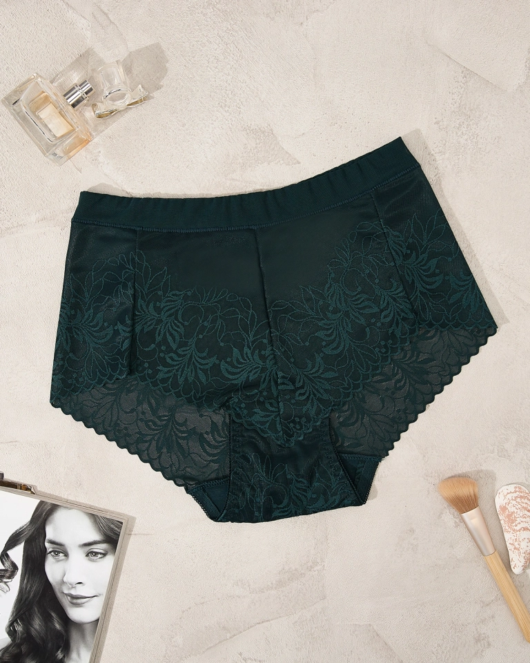 Royalfashion Женские сетчатые трусики темно-зеленого цвета
