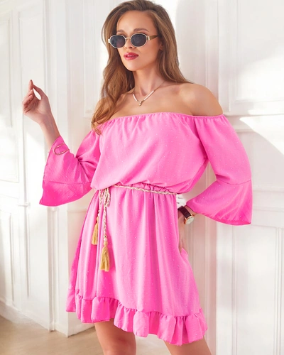 Royalfashion moterų mini suknelė Ispanijos stiliaus su ilgomis rankovėmis ir deimantais