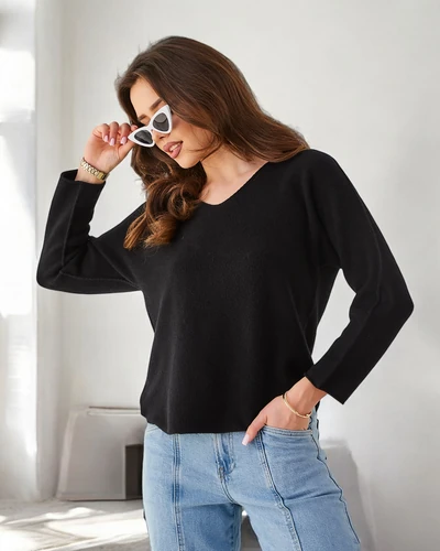 Royalfashion Viskozės plonas moterų megztinis