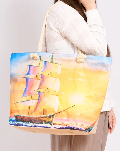 Royalfashion Didelis audinio maišelis su spauda