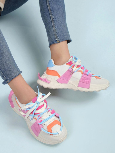Royalfashion Moteriški sportiniai sneakersai su gumos įdėklais Bubble