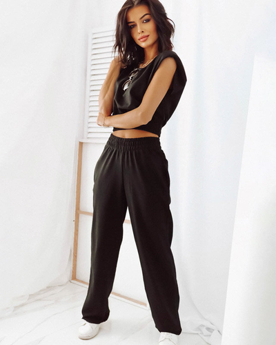 Черный женский спортивный костюм - Одежда