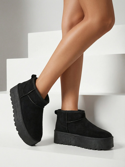 "Royalfashion" Moteriški juodi platforminiai a'la sniego batai Dagodo