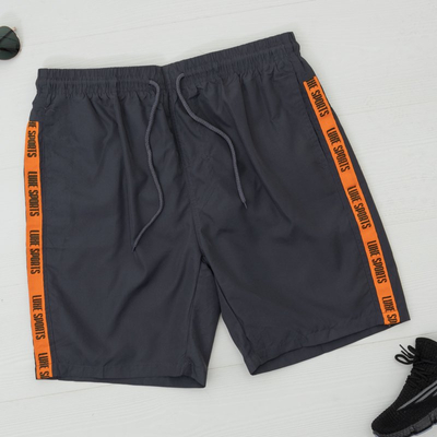 Pilki vyriški sportiniai šortai su juostelėmis - Drabužiai