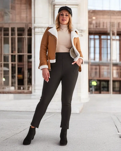 Royalfashion Женские утепленные брюки-треггинсы PLUS SIZE