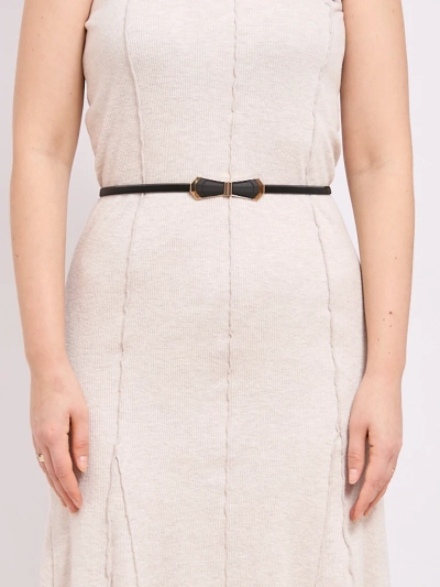 Moteriškas metalinis diržas Melina juodas su dekoratyvine sagtimi glamour stiliumi