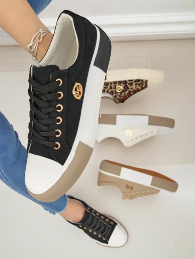 Juodi moteriški Aurelio Canvas sportiniai bateliai