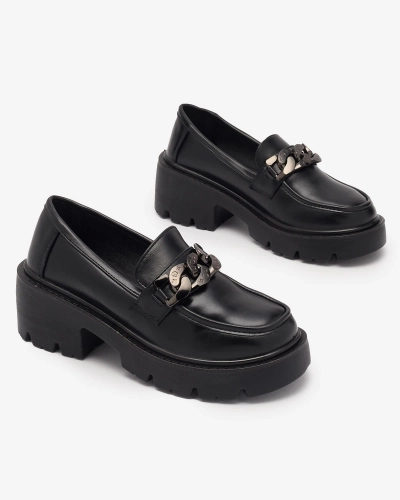 Royalfashion Juodi moteriški mokasinai Lopolla