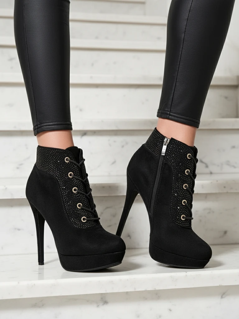 Royalfashion moteriški aukštakulniai auliniai batai su deimantais Efelolo