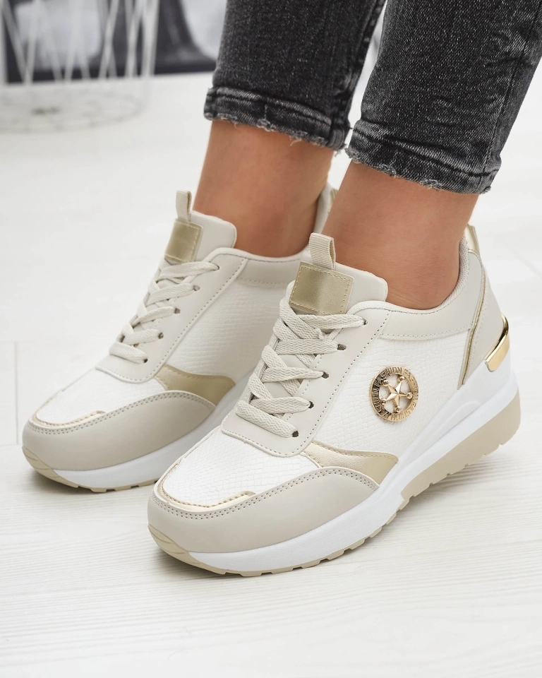 Бежевые женские спортивные кроссовки со скрытым якорем Amiley- Footwear