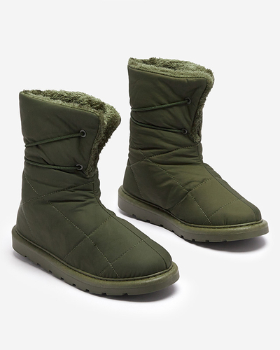 Темно-зеленая женская обувь a'la сноубутсы Amirfu- Footwear