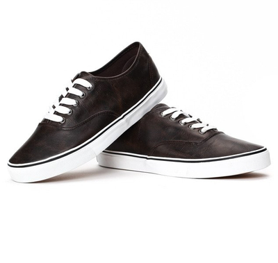 Brązowe, męskie sportowe trampki - Obuwie