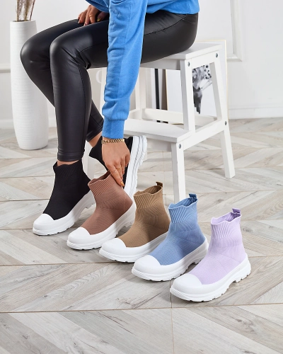 Фиолетовые женские высокие спортивные туфли-слипы а'ля кроссовки Vertiks - Обувь