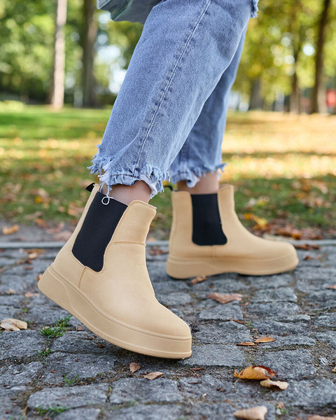 Royalfashion Бежевые женские сапоги a'la snow boots Uteris