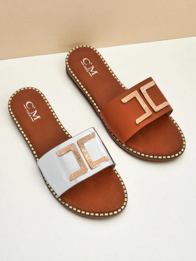 Royalfashion Женские шлепанцы из искусственной кожи с декором Gildra