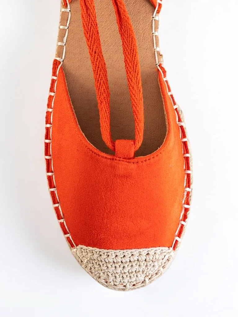 Оранжевые женские эспадрильи на завязках Ninah