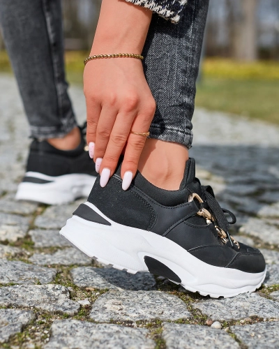 Черные женские спортивные туфли с цепями Nanoka - Обувь