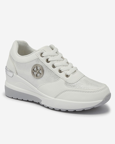 Женские белые кроссовки с глиттером и скрытым якорем Lysvyl- Footwear