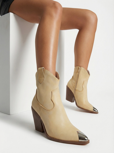 Женские ковбойские ботинки на каблуке с декоративным носком Fang Glacier