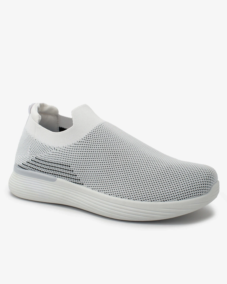 Royalfashion Белые мужские спортивные туфли-слипы Riticas