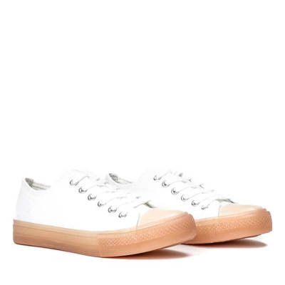 Бело-коричневые кроссовки на резиновой подошве Peach Blow - Обувь