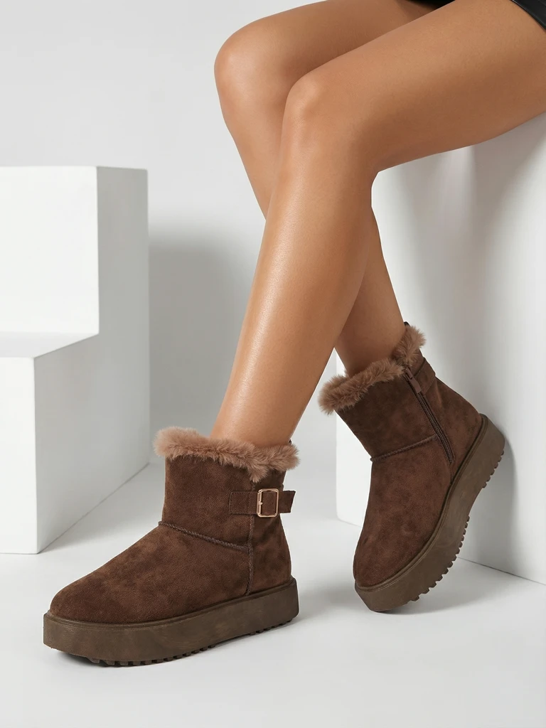 Royalfashion Krótkie buty a'la śniegowce damskie Winter Crest