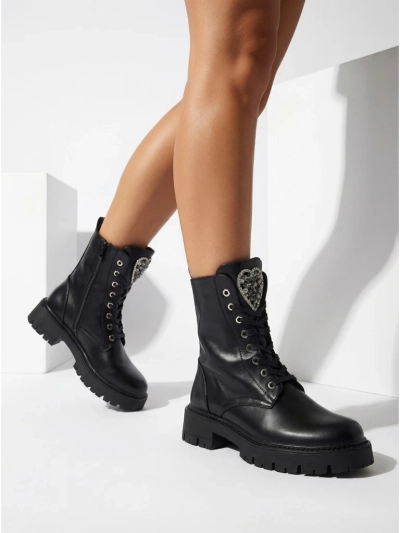 Moteriški aulinukai „Luna“ juodi odiniai elegantiški rudeniui