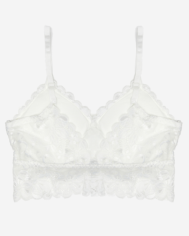 Balta bralette liemenėlė su nėriniais - Apatiniai drabužiai