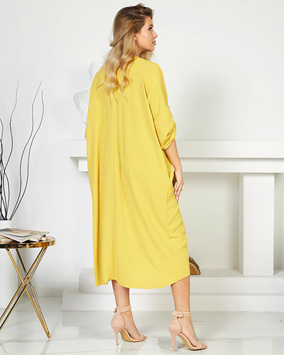 Geltona moteriška oversize midi suknelė - Drabužiai
