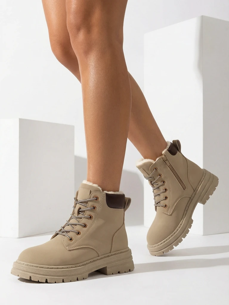 "Royalfashion" Pilkai rudi moteriški apšiltinti traperiniai batai "Radoras"