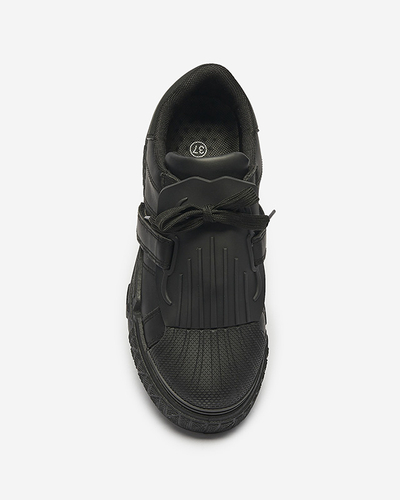 Juodi moteriški sportiniai bateliai su guminiais intarpais Inika - Avalynė