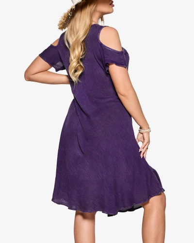 Фиолетовое женское пляжное платье-покрывало - Одежда