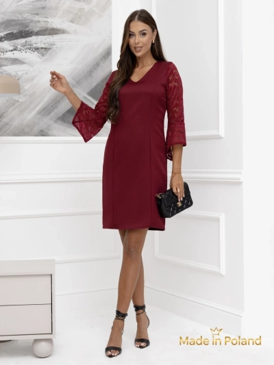 Женское мини-платье с кружевными рукавами Livia Style