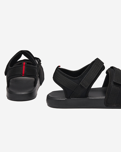 OUTLET Vyriškos juodos basutės su Velcro Crostal- Avalynė