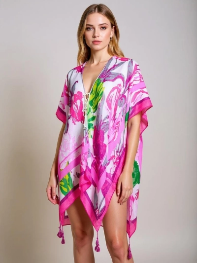 Sukienka Pareo Hera Fiore od Royalfashion – wielokolorowe, uniwersalne