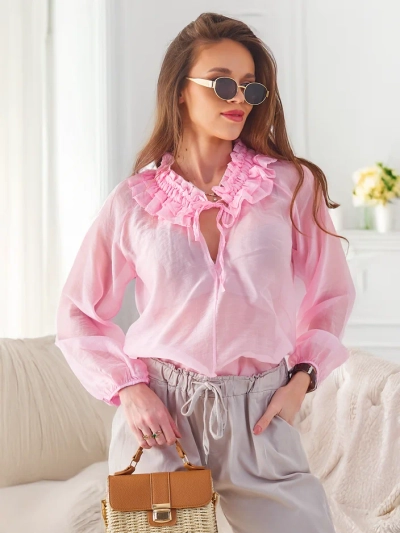 Royalfashion Transparent Women's Shirt with Decorative Collar